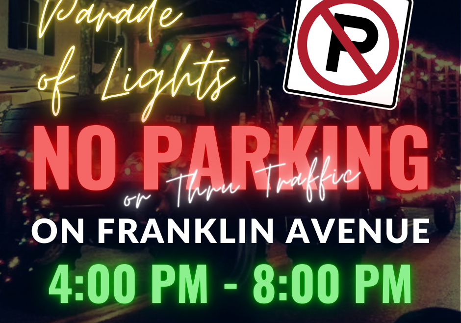 NO PARKING parade of lights 2025