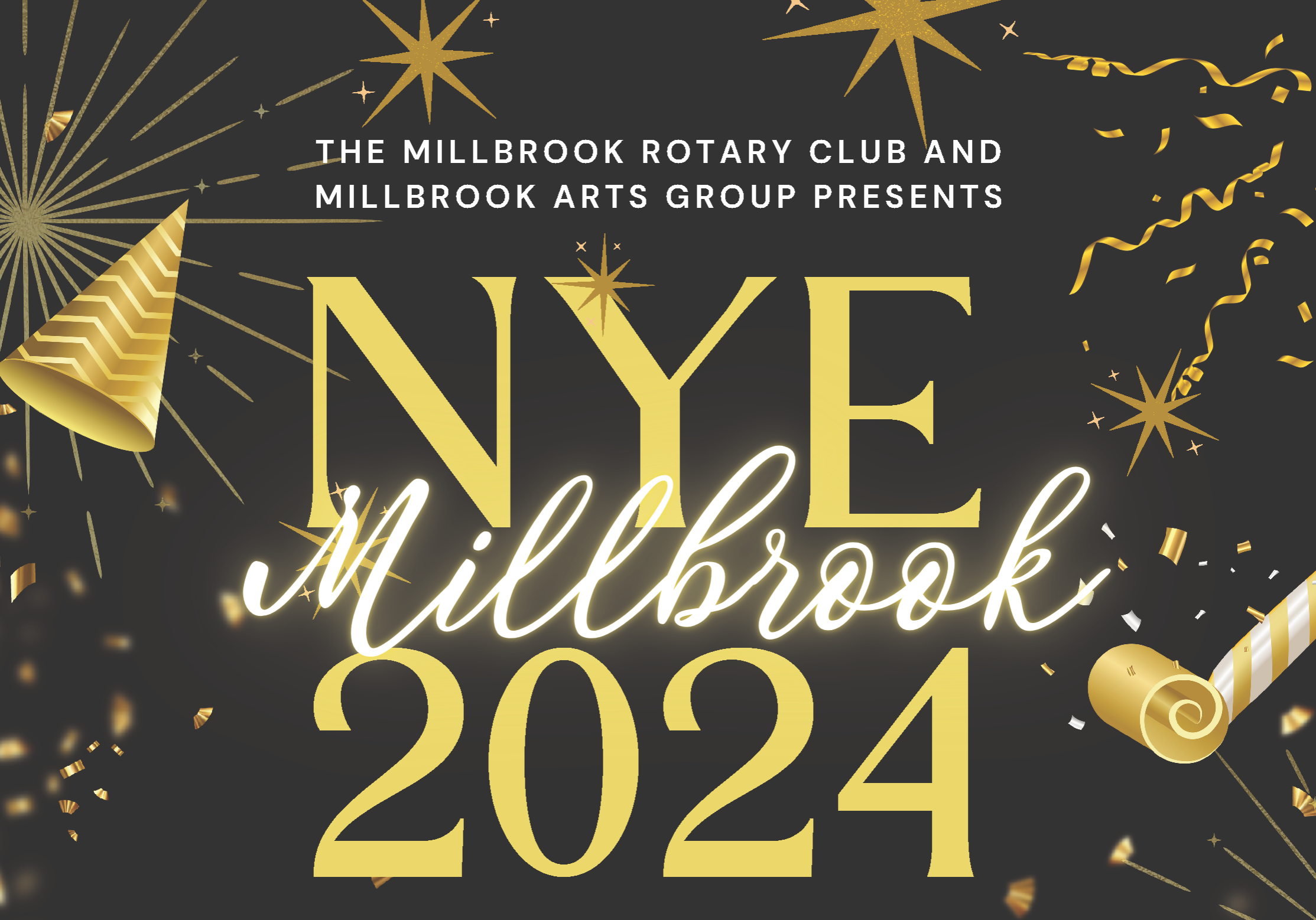 NYE Millbrook 2024 banner